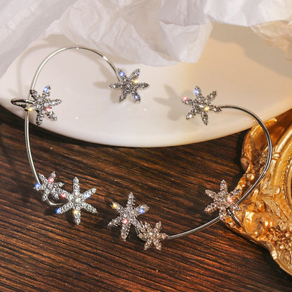 Snowflake Windmill Rotatable Style Zircon Earrings