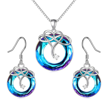For Love - S925 I Love You until Infinity Runs Out Crystal Infinity Necklace