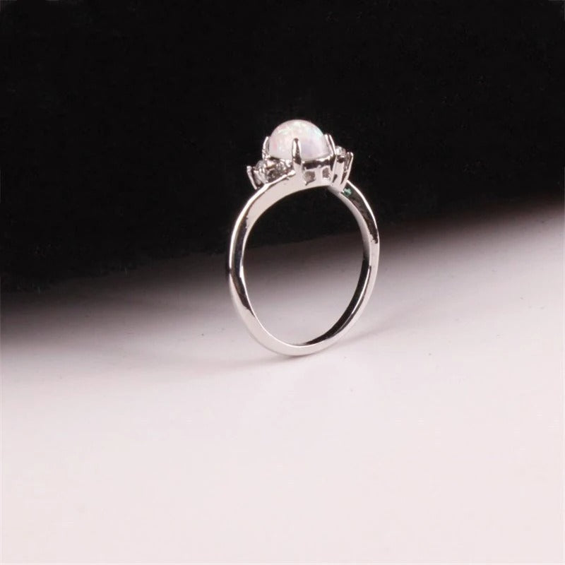 Oval Cut Fire Opal Ring