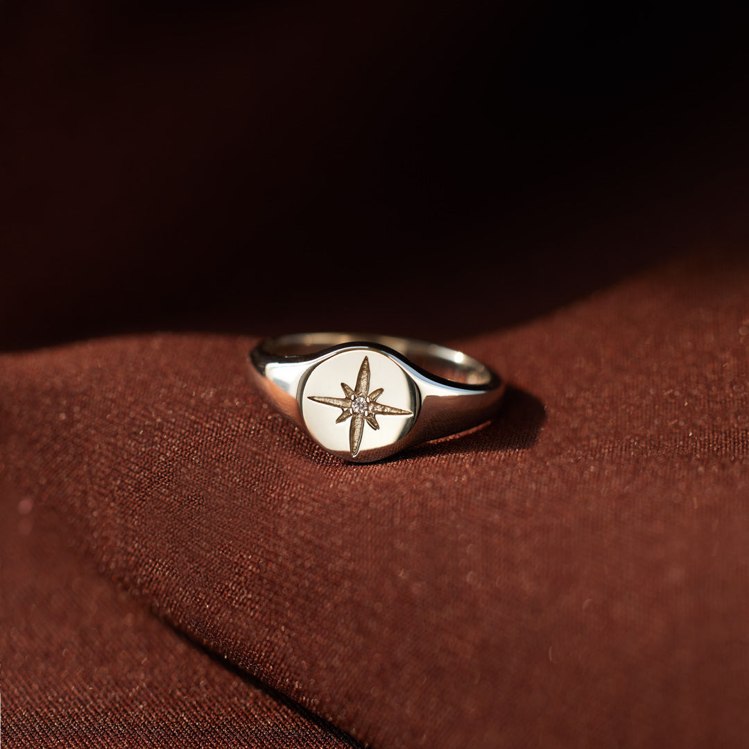 For Wife North Star Signet Ring