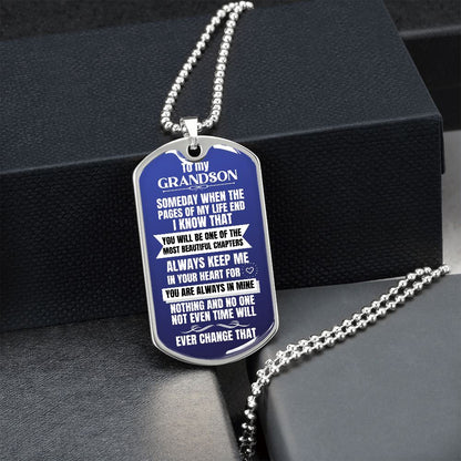 To my Grandson Necklace - Someday When The Pages of My Life End