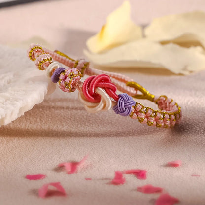 FOR GRANDDAUGHTER🩷A LINK THAT CAN NEVER BE UNDONE Peach Blossom Knot Bracelet