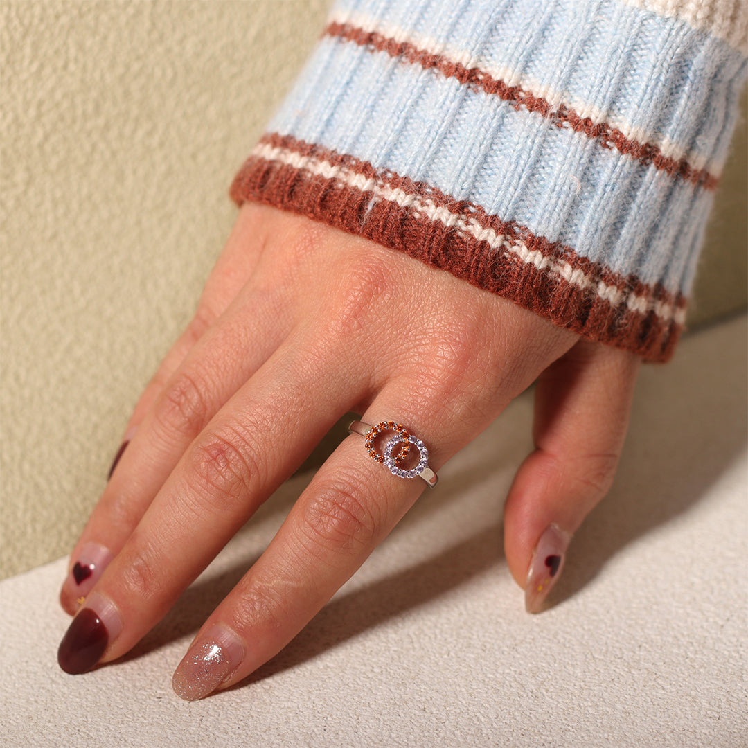 For Love - Custom Birthstones Interlocking Ring