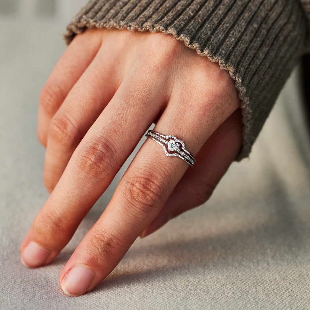 For Daughter - You Are Always In Mine Layered Heart S925 Ring