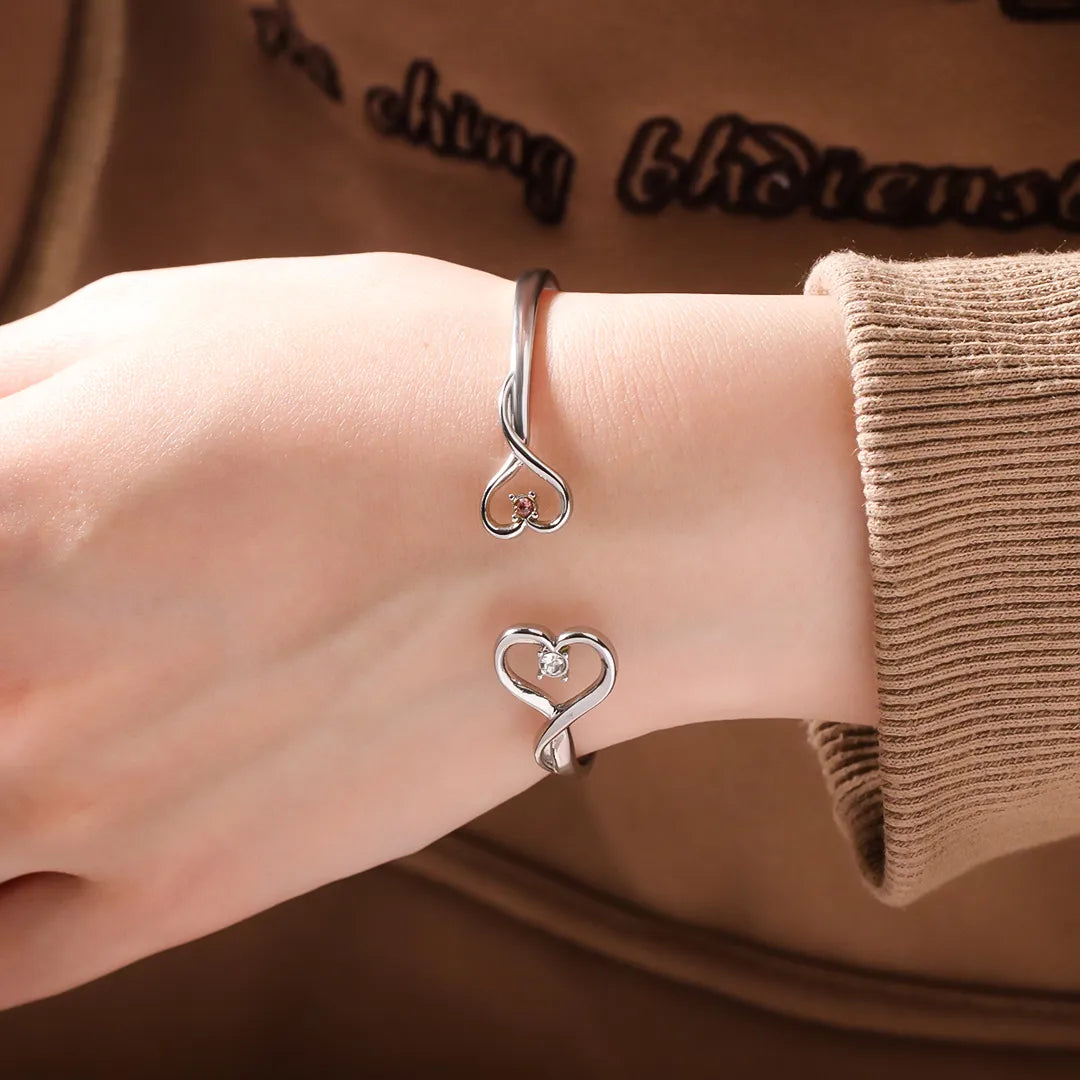 FOR FRIEND- YOU'RE MY FAVORITE BITCH DOUBLE HEARTS CUSTOM BIRTHSTONES BRACELET