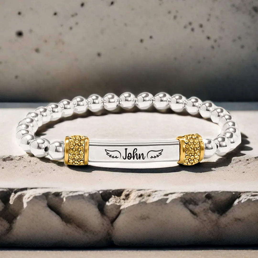For Memorial -  I'm a Wife to a Husband  Custom Name Bead Bracelet