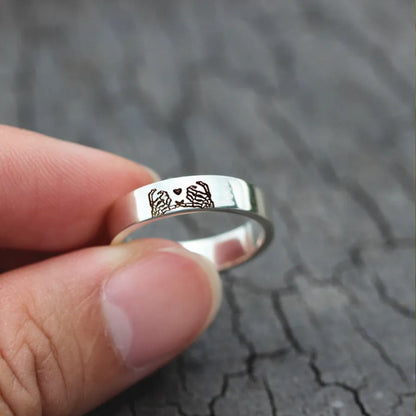 FOR FRIEND - RIDE OR DIE SKELETON PINKY PROMISE RING