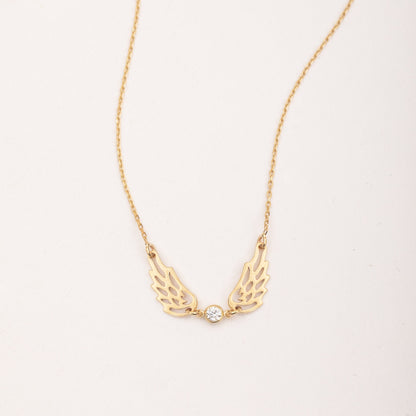 For Memorial -  I'm a Wife to a Husband Custom Birthstone Wing Necklace