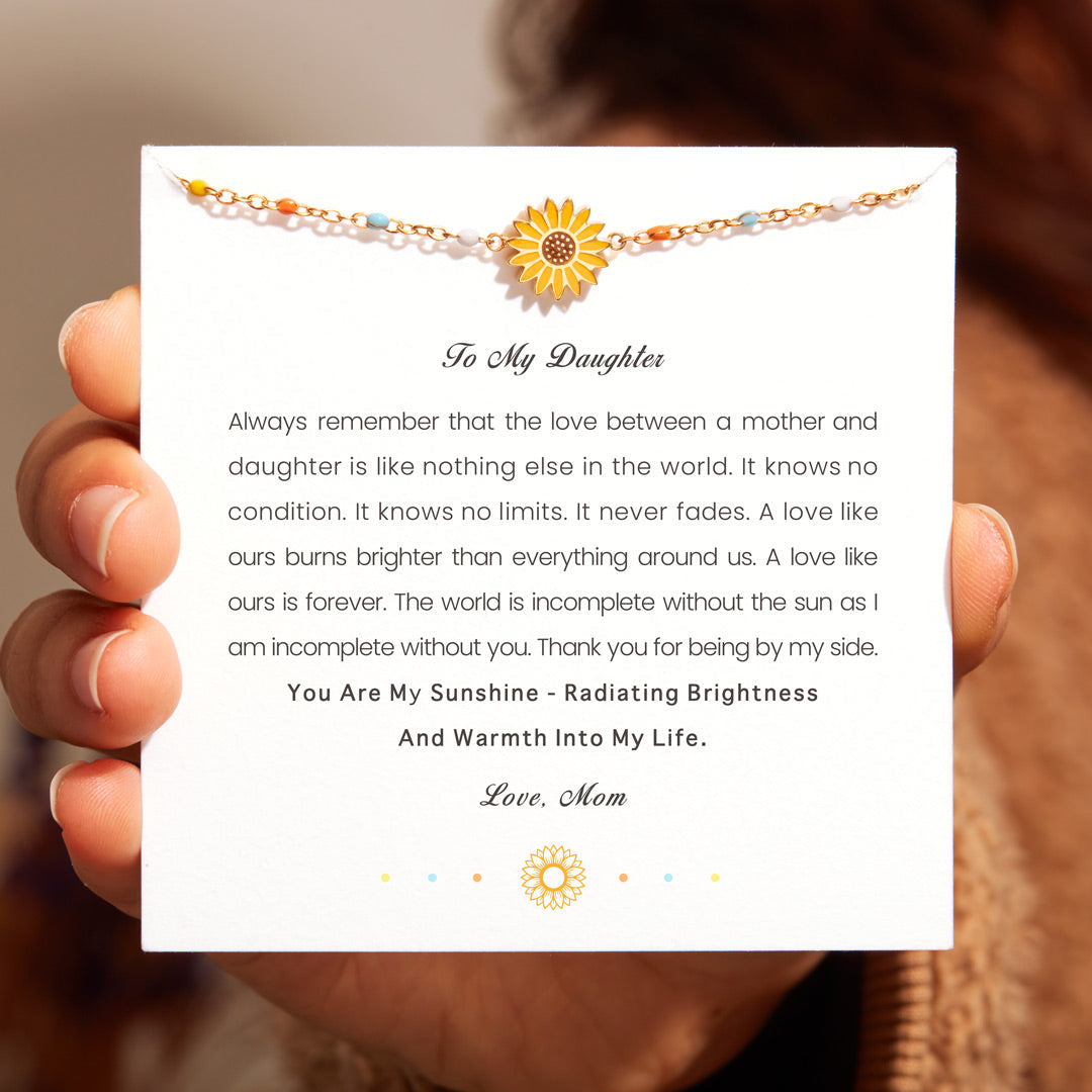 To My Daughter Sunflower Bracelet