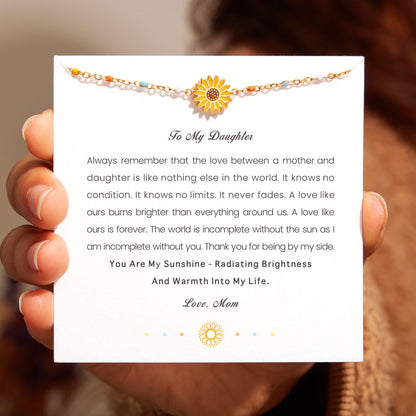 To My Daughter Sunflower Bracelet