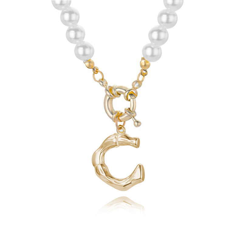 Personal Pearl Necklace Choker Alphabet A-Z