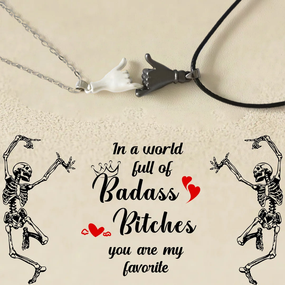 FOR FRIEND -YOU ARE MY FAVORITE BITCHES HOLDING HANDS NECKLACES