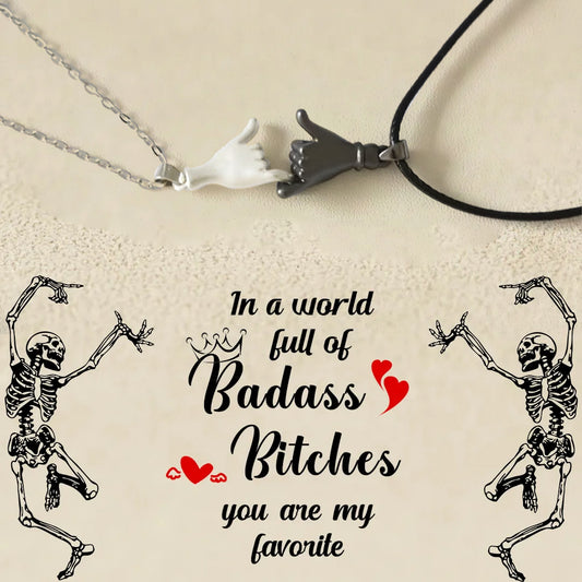 FOR FRIEND -YOU ARE MY FAVORITE BITCHES HOLDING HANDS NECKLACES