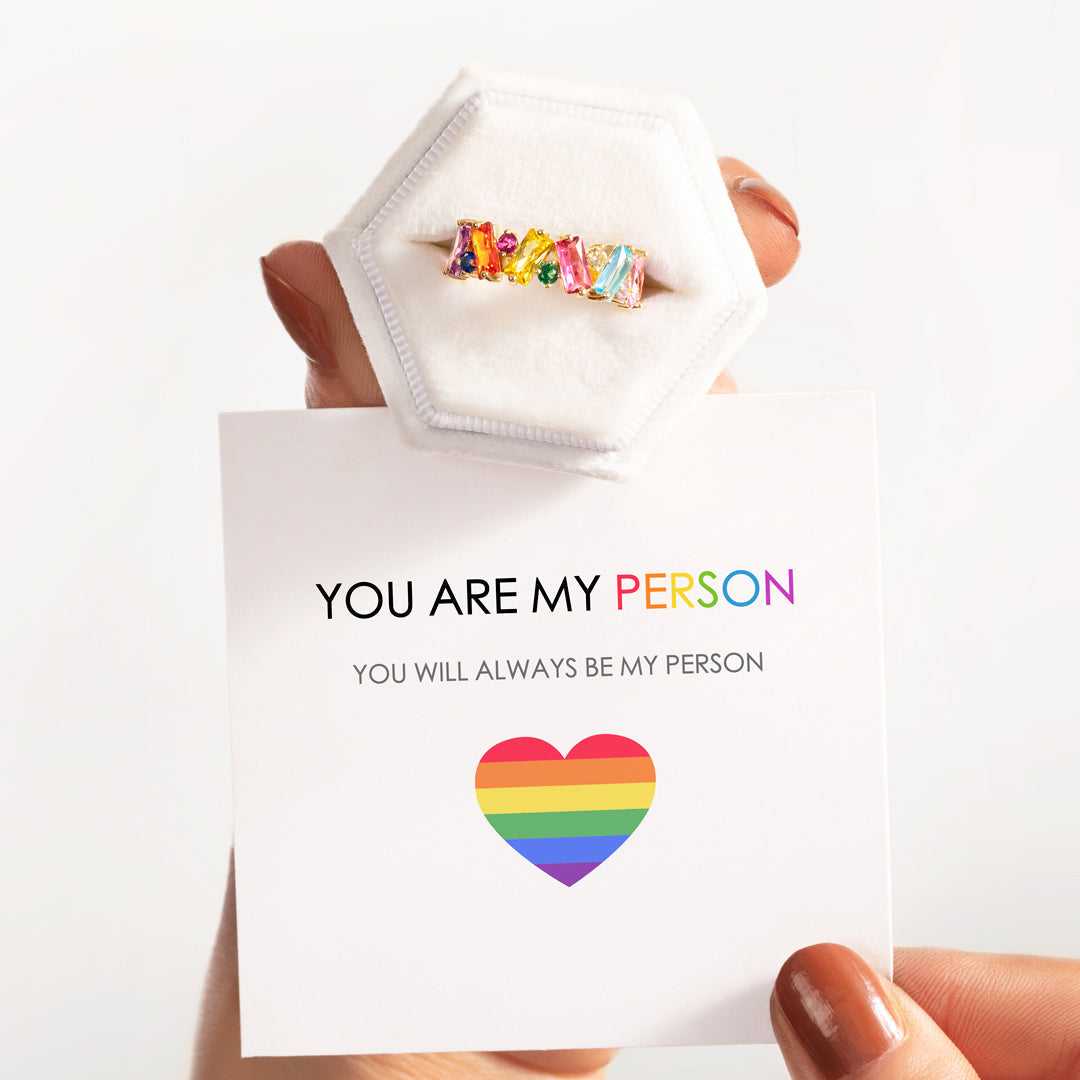 You're My Person Rainbow Band Ring