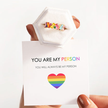 You're My Person Rainbow Band Ring