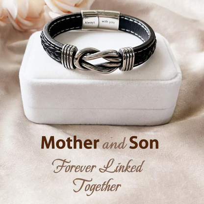 "To My Son" Family Bonds - Linked Forever Leather Bracelet