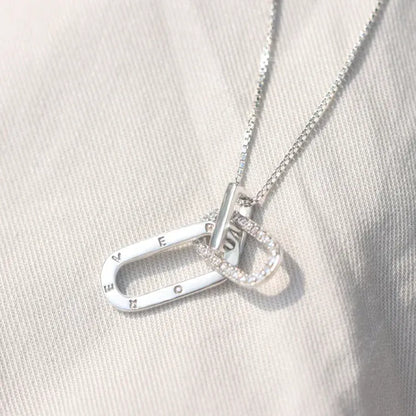 FOR UNBIOLOGICAL SISTER - WE ARE FOREVER LINKED TOGETHER INTERLOCKING NECKLACE