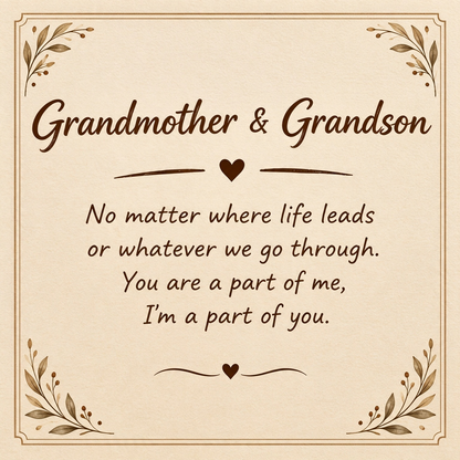 Grandmother And Grandson Connected By Heart Custom Name Bond Bracelet