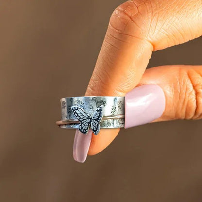 Butterflies Silver Spinner Ring💝