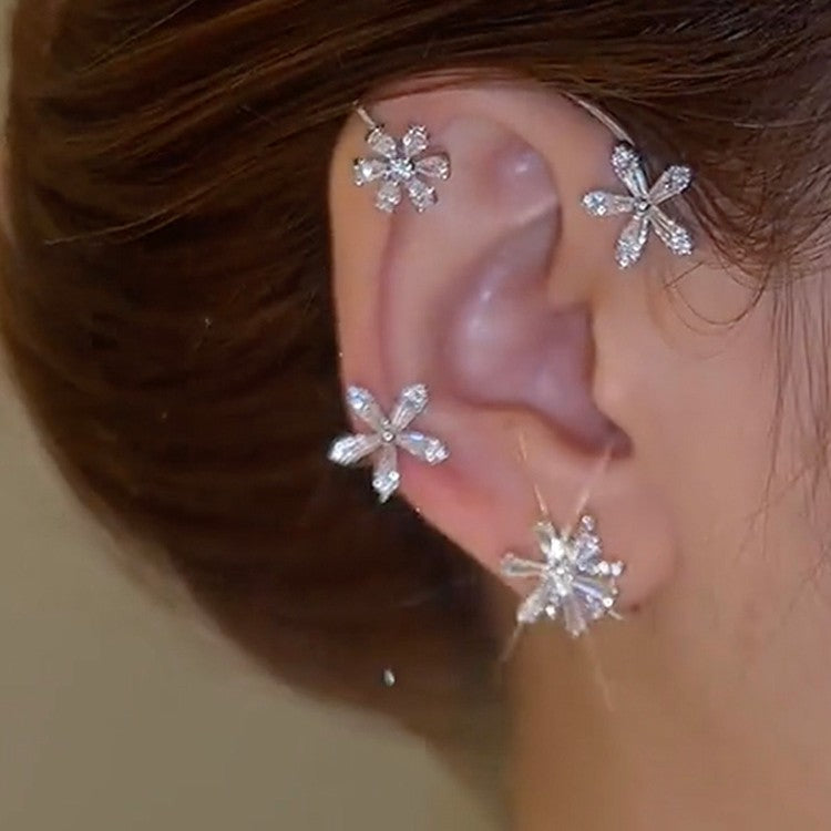 Snowflake Windmill Rotatable Style Zircon Earrings