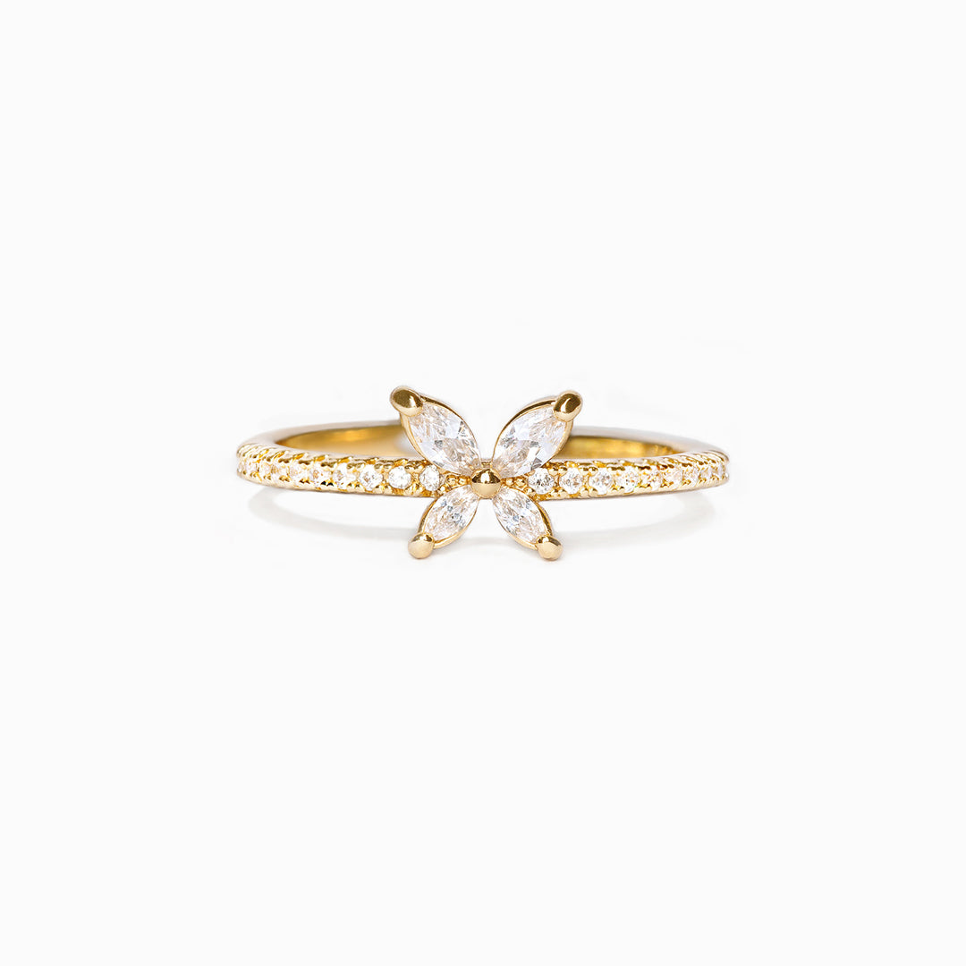 With Brave Wings She Flies Butterfly Ring