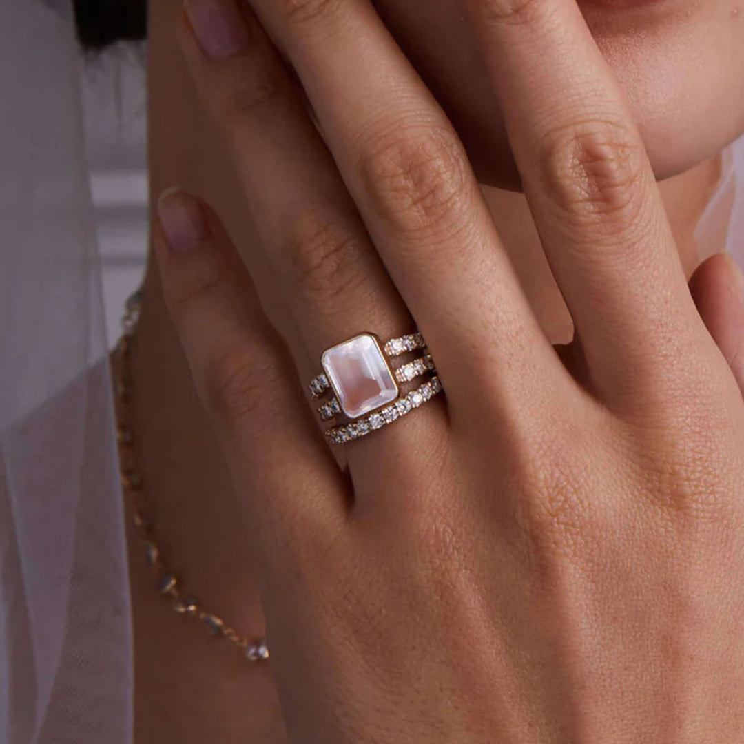 I Am Enough Rose Quartz Ring