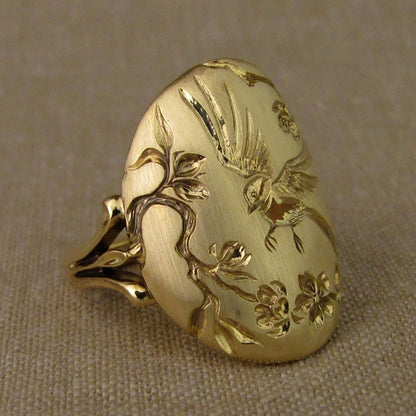 Hummingbird Flower Ring