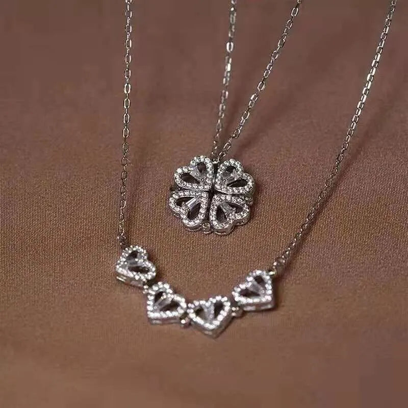 Hot Sale🎁Four Leaf Heart Shape Lucky Necklace