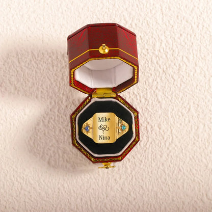 FOR LOVE - BELOVE CUSTOM NAMES AND BIRTHSTONES DAINTY RING