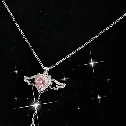 🌸2024 Spring Hot Sale✨PINK ANGEL WINGS NECKLACE