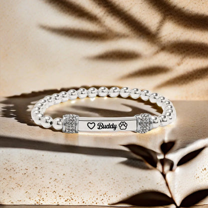 FOR MEMORIAL - My Four-legged Angel is Always Near By Custom Name Bead Bracelet