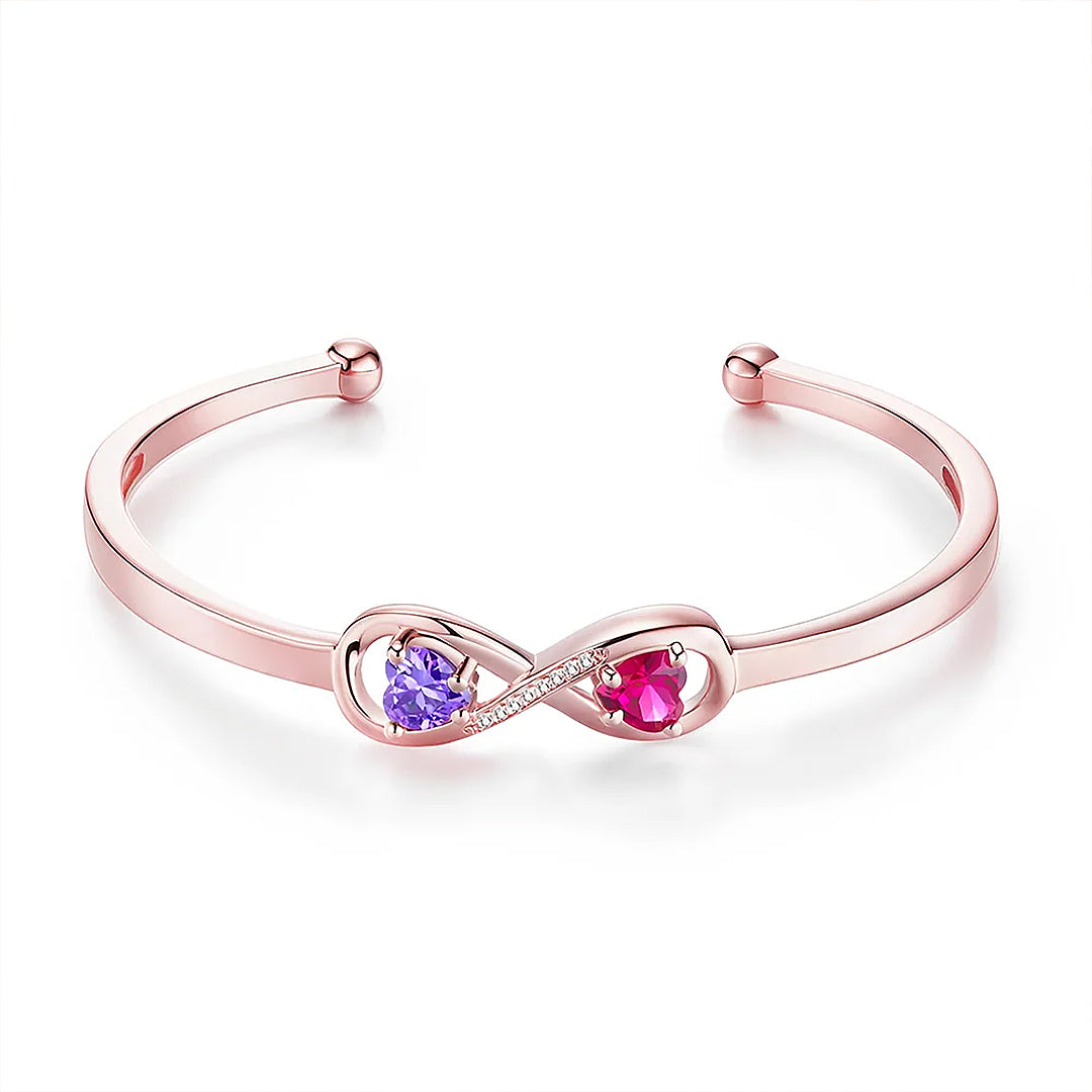 To My Granddaughter- Keep Me In Your Heart Infinity Custom Birthstones Bracelet