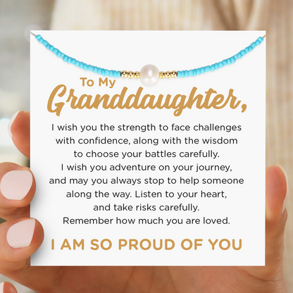 For Granddaughter - I am so proud of you freshwater pearl necklace