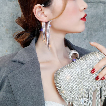 Sparkling Crystal Tassel Earring
