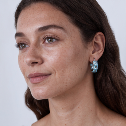 🌊LET US FEEL THE SUNSHINE SEA GLASS CIRCLE EARRINGS