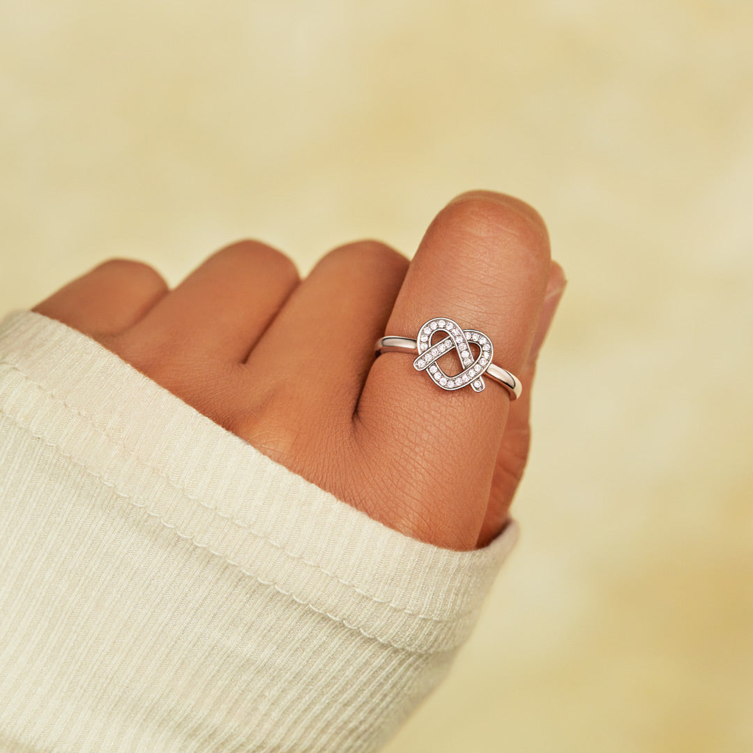 Sister Pretzel Heart Ring