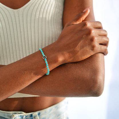 Dear Daughter Turquoise Bead Cross Bracelet