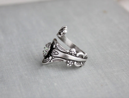 S925 STERLING SILVER WHITE OPAL SPOON RING