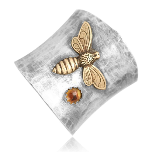 925 Sterling Silver Bohemian Dragonfly Sapphire Ring