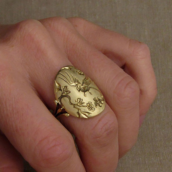Hummingbird Flower Ring