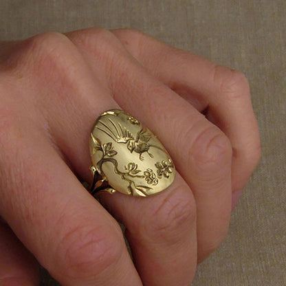 Hummingbird Flower Ring