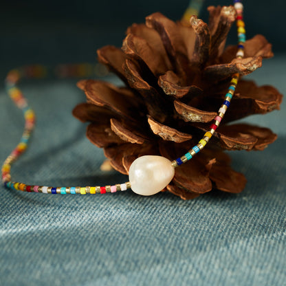 Rainbow Pearl Necklace