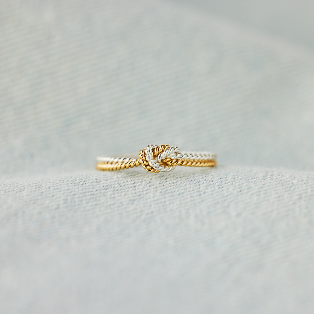 Bond That Links Us Matching Handcrafted Two Strand Knot Ring