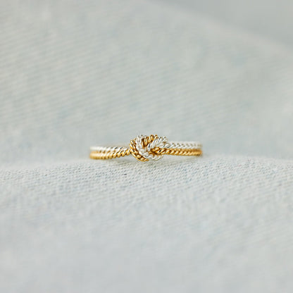 Bond That Links Us Matching Handcrafted Two Strand Knot Ring