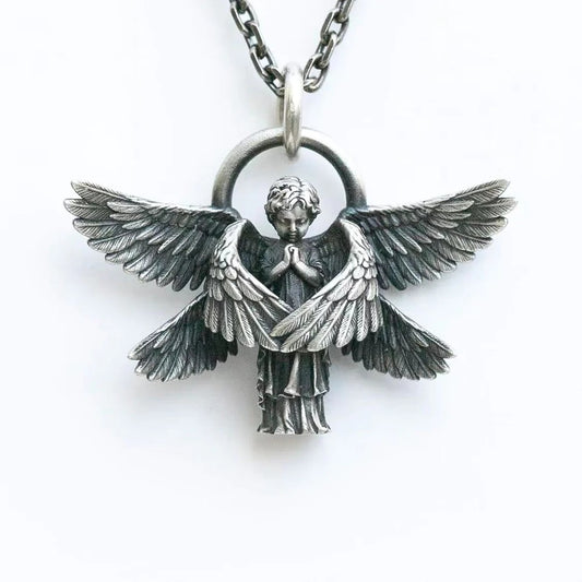 Seraph Angel Pendant Necklace Angel Wings Amulet