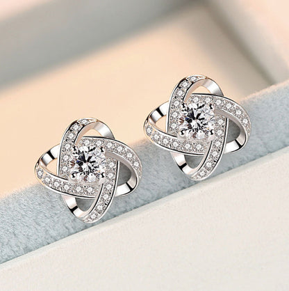 To My Beautiful Daughter - Forever Love Knot Sterling Silver Earring