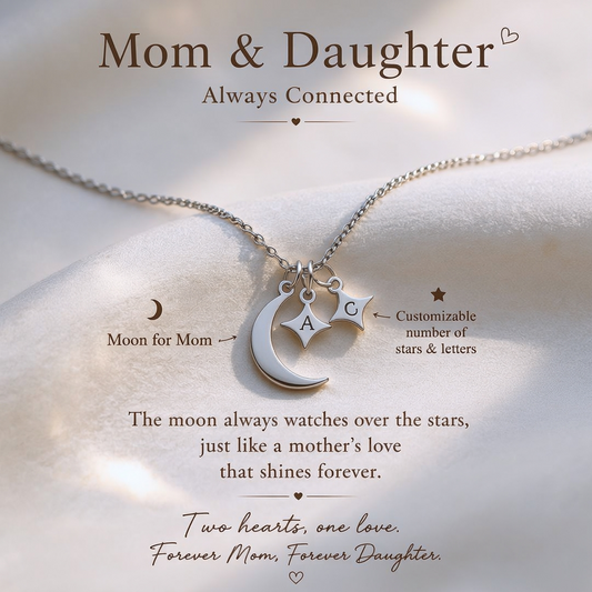 For Love- Custom Moon and Star Necklace