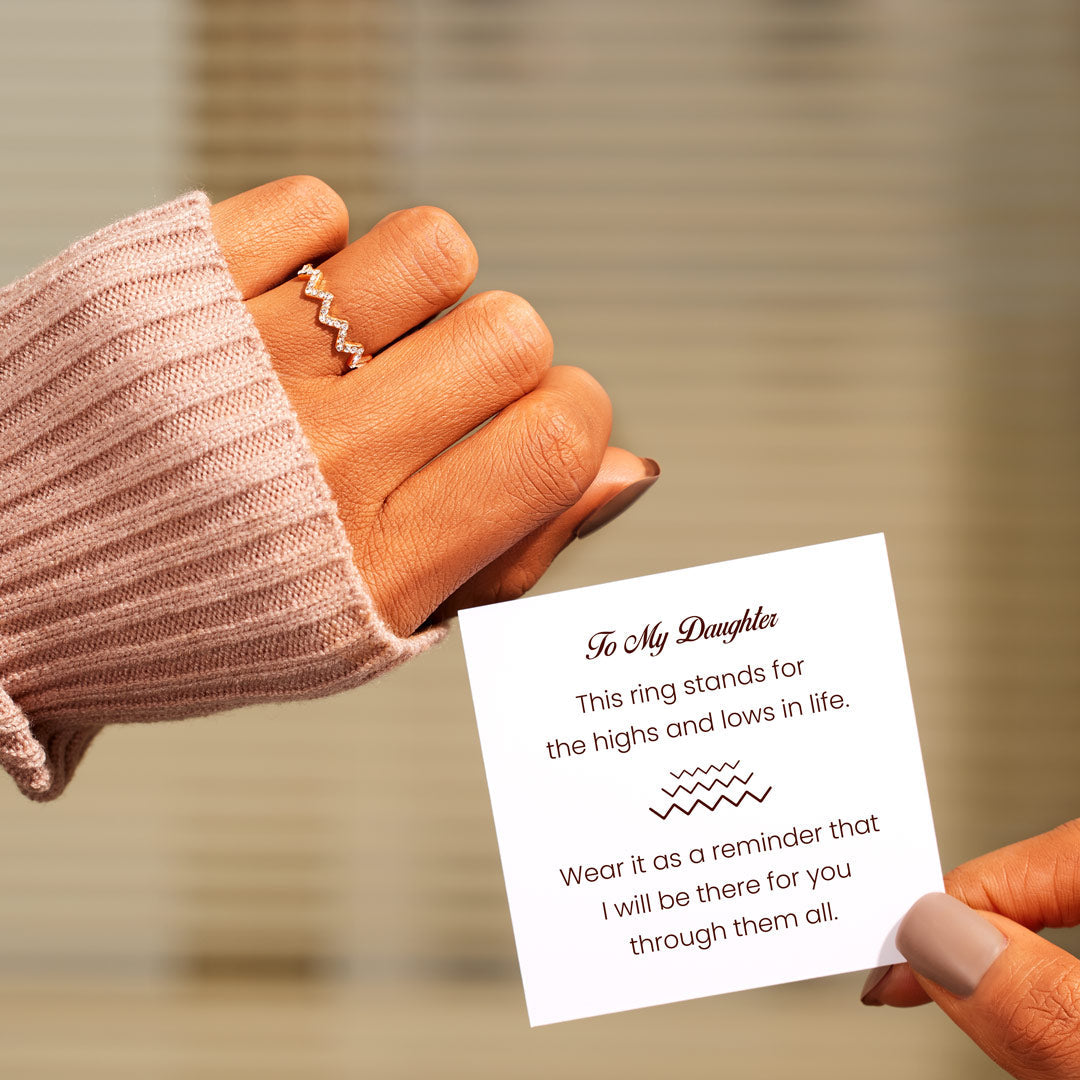 925 Sterling Silver To Daughter From Mom Highs And Lows Ring