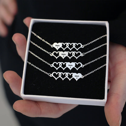 For Friend -You're My Favorite Bitch Heart Set Bracelet