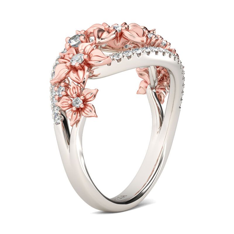 Floral Moissanite Women's Band